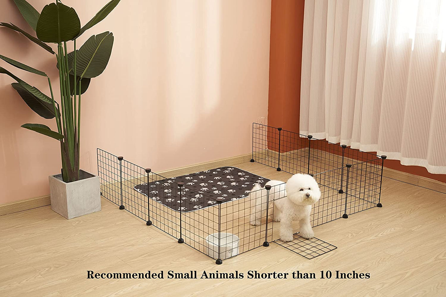 Guinea Pig Cages Small Animal Playpen, Small Animal Cage for Indoor Outdoor Use, Portable Metal Wire Yard Fence for Guinea Pigs, Bunny, Turtle, Hamster, 12 Panels (14X14)