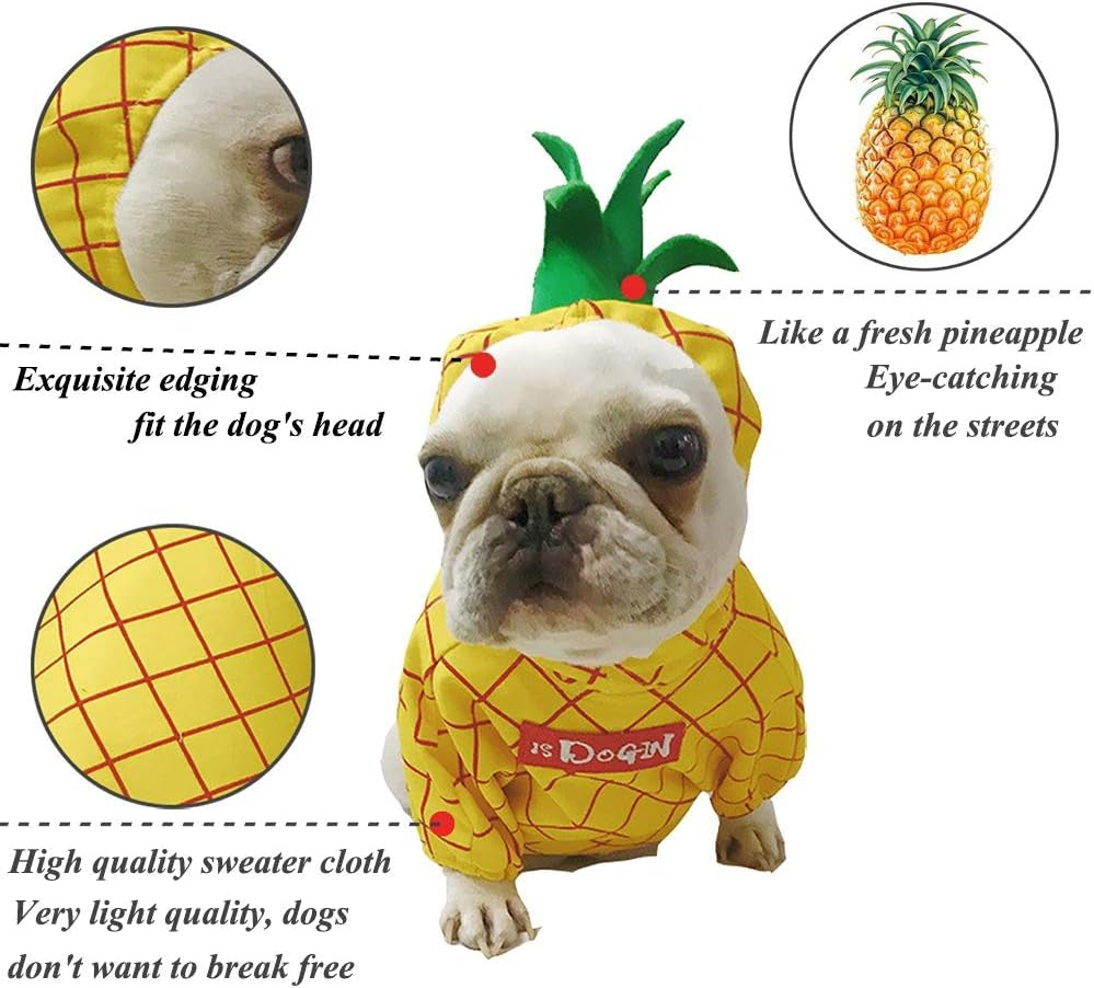 Pineapple Pet Costume, Halloween Pet Dogs Cosplay Coat for Party Christmas Special Events Costume.