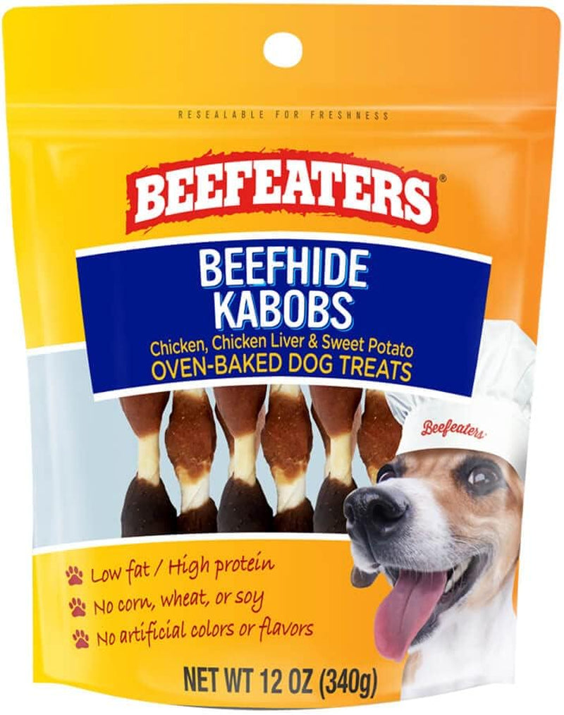 Dog Treats - Beefhide Kabobs 12Oz Baked | Dog Food with Real Chicken, Liver & Sweet Potato | Long-Lasting Chew | Promotes Dental Health | Dog Training Treats for All Dog Sizes