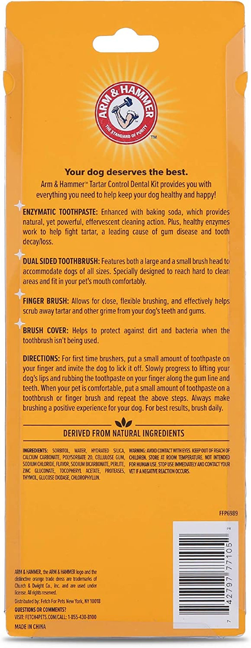 for Pets Tartar Control Kit for Dogs Contains Toothpaste, Toothbrush & Fingerbrush Reduces Plaque & Tartar Buildup, 3-Piece Kit, Banana Mint Flavor (Pack of 1).