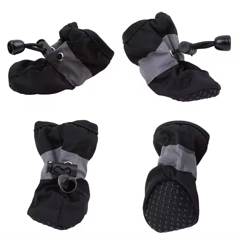 New 4Pcs Waterproof Pet Dog Shoes Anti-Slip Rain Snow Boot Thick Warm for Small Cats Dogs Puppy Dog Socks Booties.