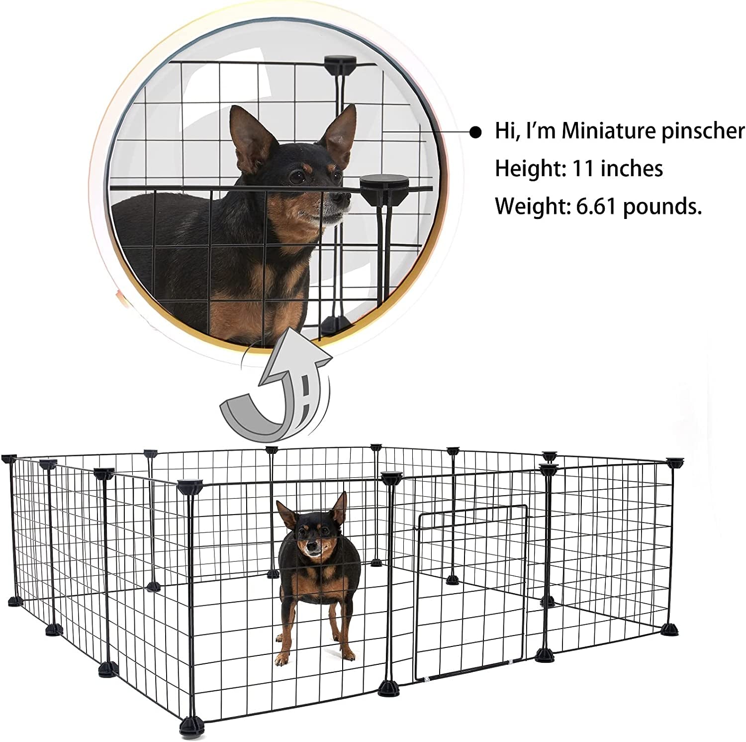 Guinea Pig Cages Small Animal Playpen, Small Animal Cage for Indoor Outdoor Use, Portable Metal Wire Yard Fence for Guinea Pigs, Bunny, Turtle, Hamster, 12 Panels (14X14)