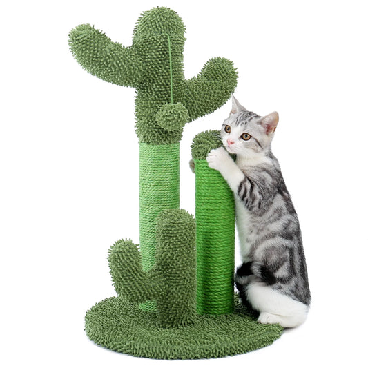 23" Cactus Cat Scratching Posts Medium Sisal Cat Scratcher,Green.