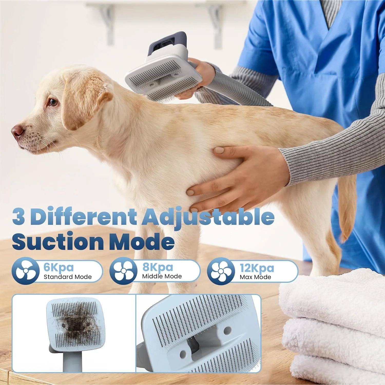 Pet Grooming Vacuum & 12KPA Powerful Suction Pet Hair Vacuum with 5 Dog Grooming Tools for Pets Vacuum for Shedding Grooming.